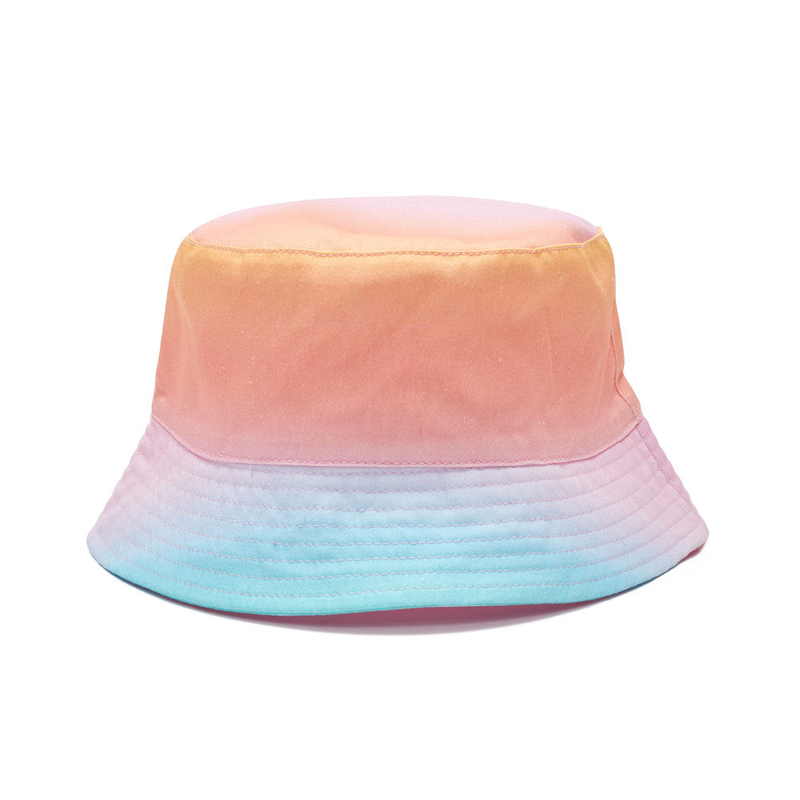 Wholesale Gradient Color Ramp Bucket Cap for Women man Custom Logo 3D Embroidery Summer Sun Cap Casual Fashion Beach Wear