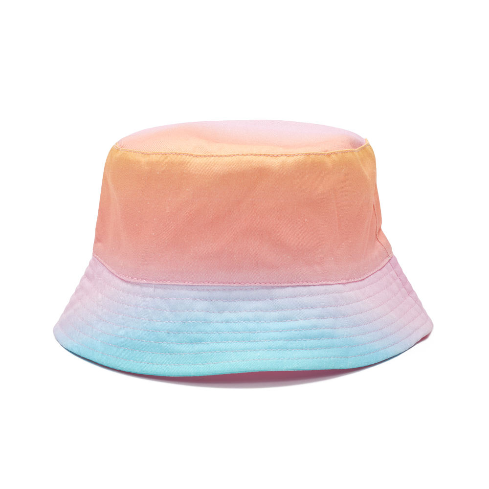 Wholesale Gradient Color Ramp Bucket Cap for Women man Custom Logo 3D Embroidery Summer Sun Cap Casual Fashion Beach Wear