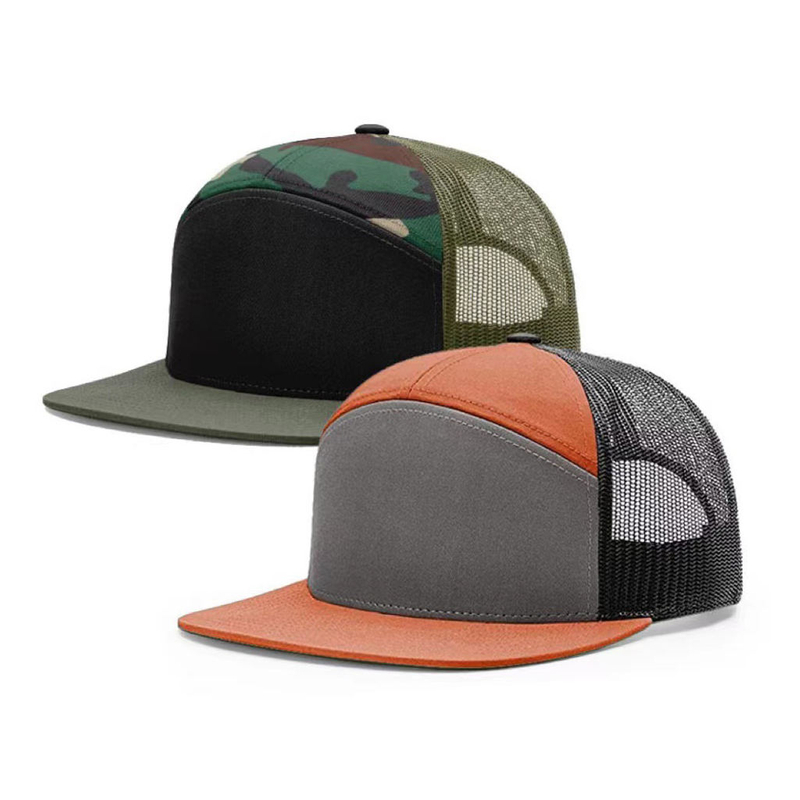 Custom Plain Blank Camo 7 Panel Trucker Hat Melin Cap High Profile Waterproof Rope Hat Golf Hat Cap for Men Custom