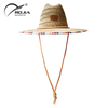 Summer Sunshade Natural Lifeguard Straw Hats Custom Logo Patch Surf Safari Straw Hat