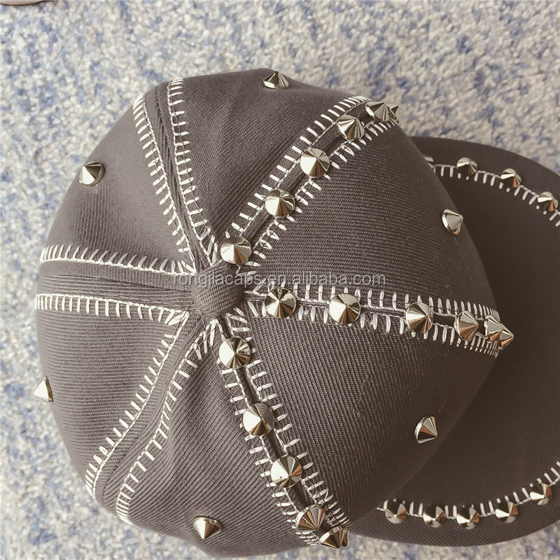 Fashion Metal Studs Wholesale Flat Brim Caps and Hats