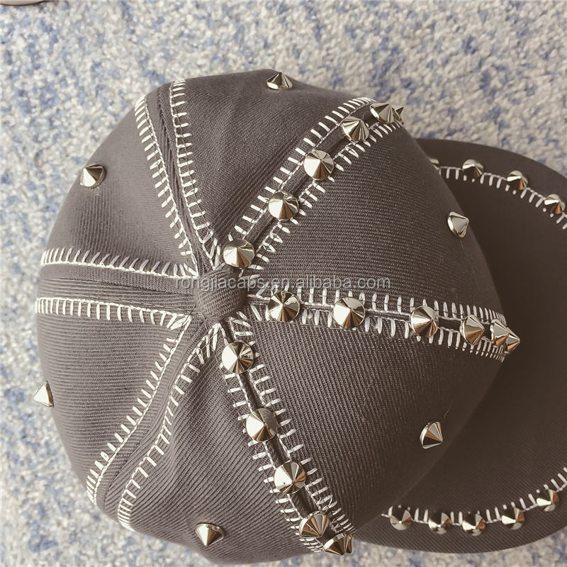 Fashion Metal Studs Wholesale Flat Brim Caps and Hats