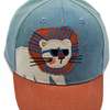 Custom Kids 5 Panels Fashion Cartoon Lion Curved Brim Plush Structured Baseball Cap