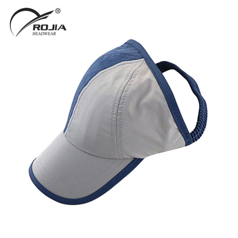 Wholesale Custom High Quality Washed Messy Bun Backless Visor Tennis Hat Half Empty Top Ponytail Cap for Women