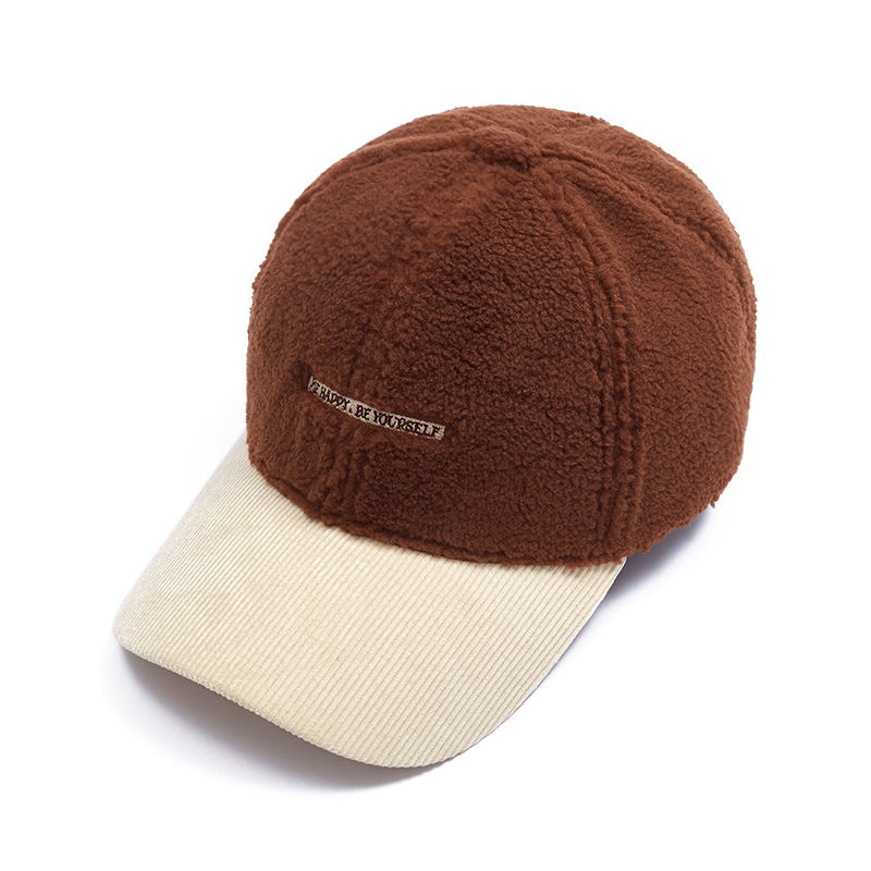 Fashion Pure Color Cozy Fur Wool Snapback Caps Winter Thicken Warm Plush Fuzzy Fluffy Sports Wool Baseball Hat for Women