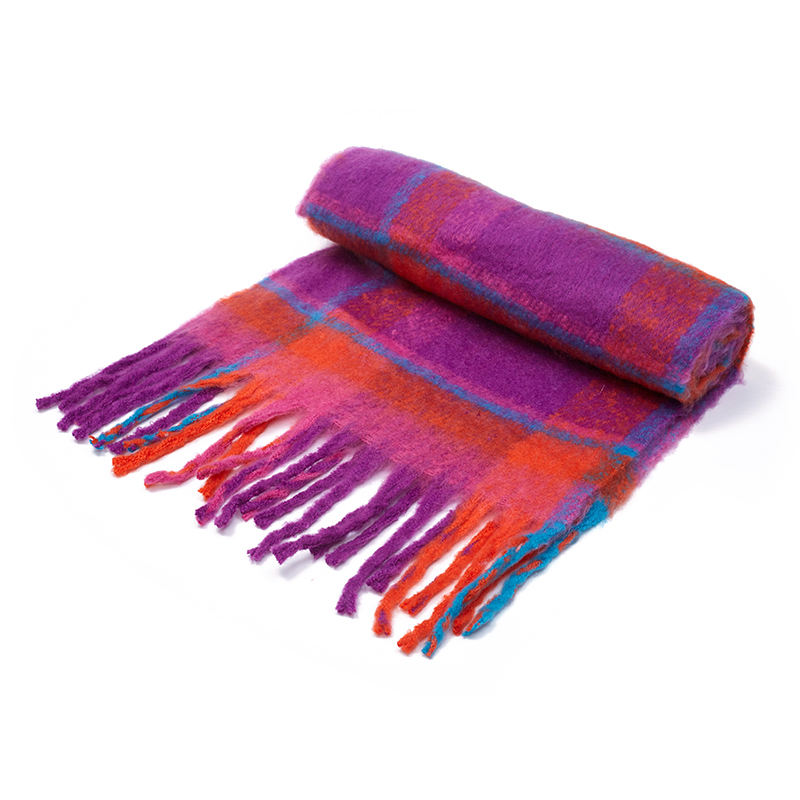 New Designer Warm Soft Pashmina Neck Scarves Shawl Blanket Ladies Plaid Tassel Cashmere Winter Scarf for Women