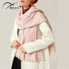 Hot Style Sale Cashmere High End Big Women Autumn Winter Warm Checked Stoles Double-sided Wool Scarves And Shawl
