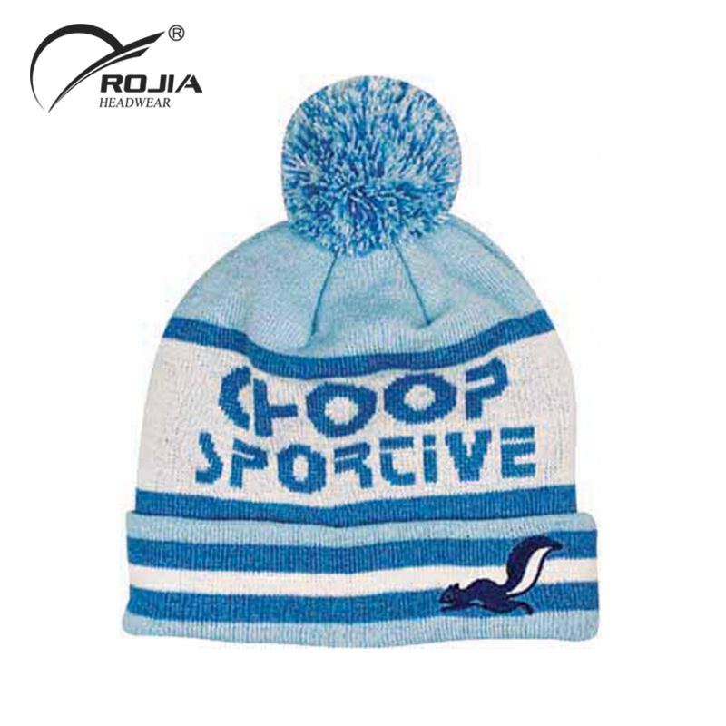 Cheap Price Colorful Handmade Winter Warm Chunky Baby Toddler Knitted Wool Hat Cap Pompom Beanie