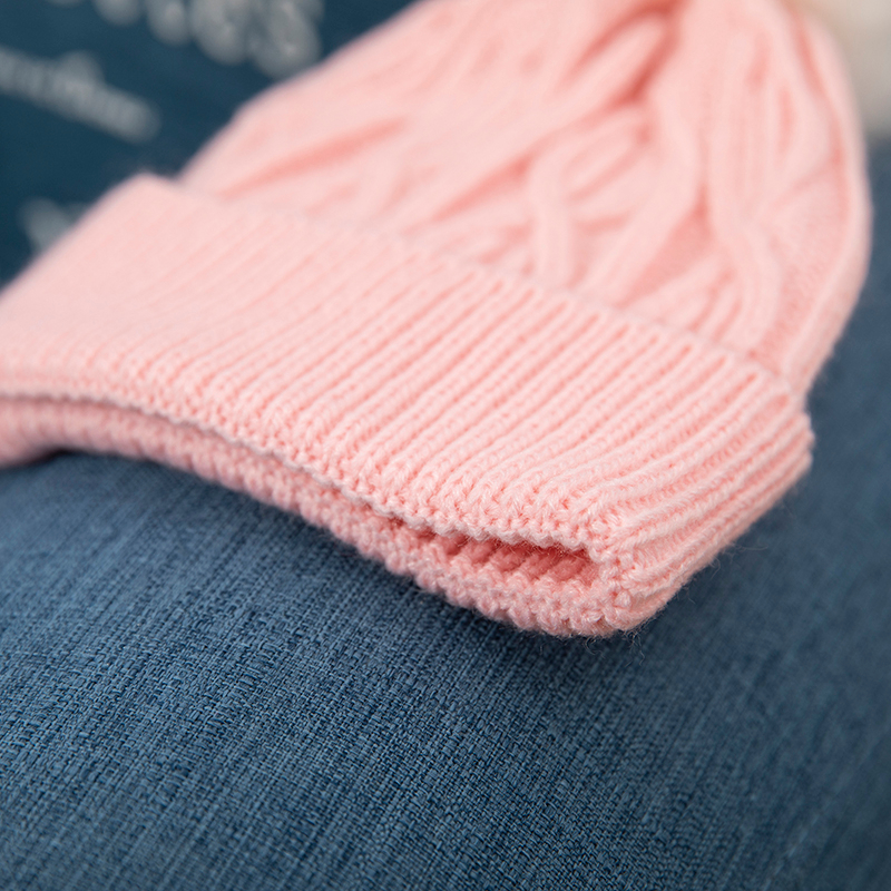 OEM Manufacture Classic Pink Wholesale Winter Sets Plain Children Girls Knitted Fashion Scarf And Hat·set