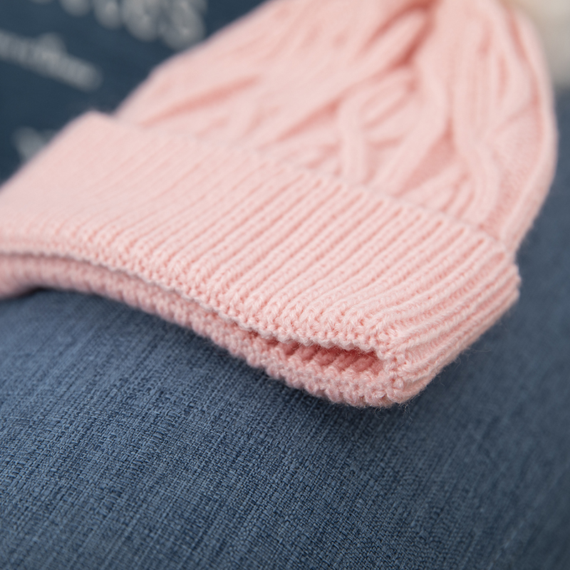 OEM Manufacture Classic Pink Wholesale Winter Sets Plain Children Girls Knitted Fashion Scarf And Hat·set