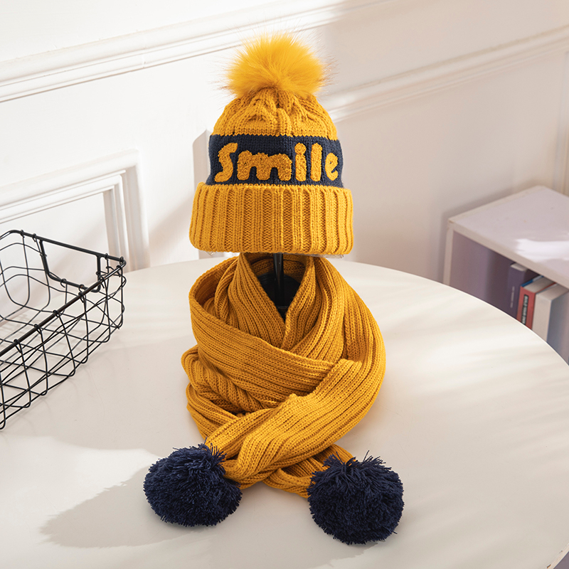 High Quality Fashion Custom Warm Hats Scarf Caps And Oem Knitted Man Beanie Hat Set for Winter
