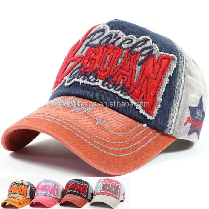 Soft Embroidery Sports Hat Patch Stone Wash Worn Out Baseball Cap Boys Caps with Custom Logo