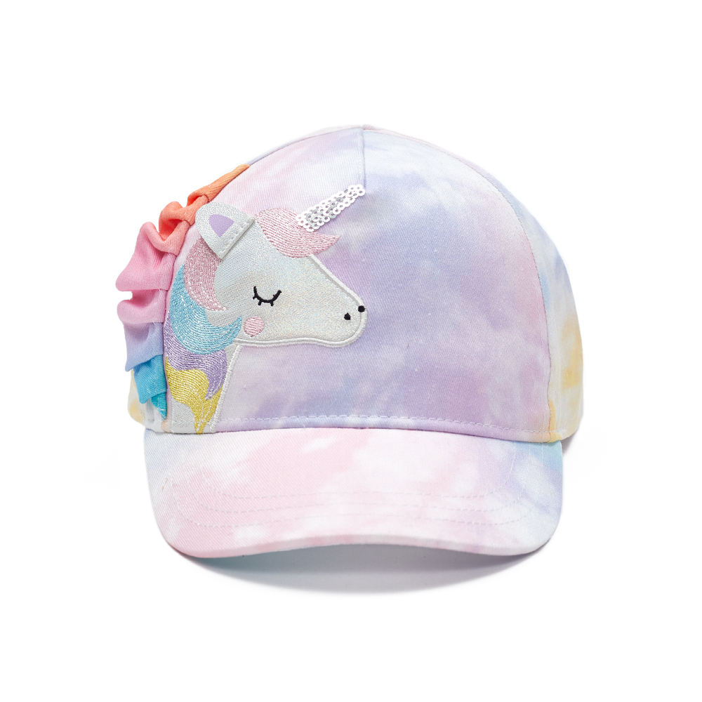 Embroidery Unicorn Rainbow Brim Kids Baseball Cap for Girls Glitter Unicorn Theme Baseball Cap