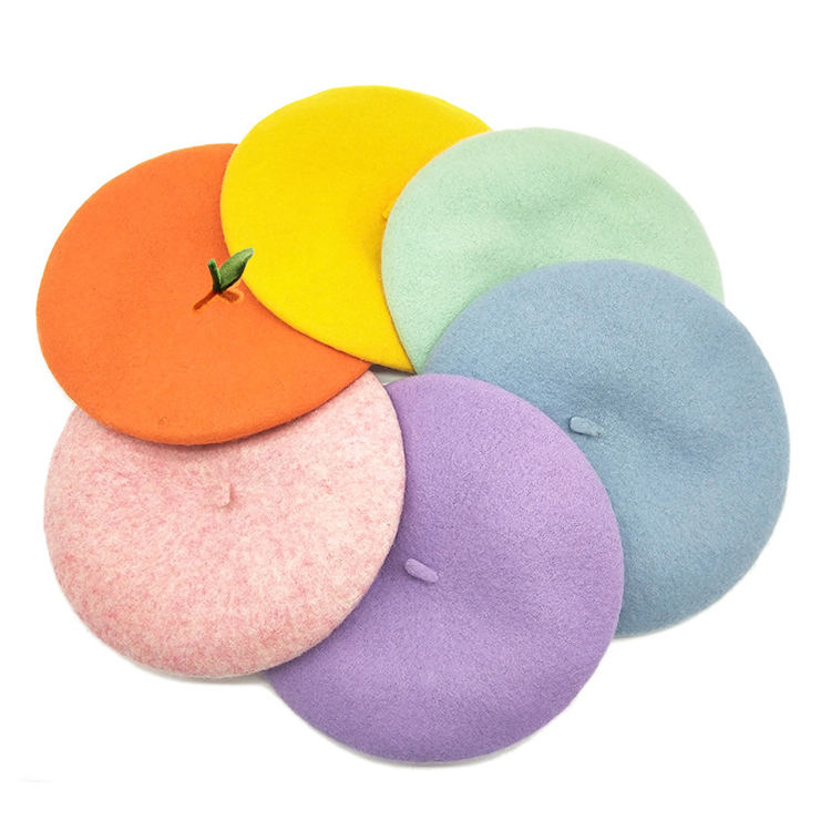 Custom Women's Embroidered Wool Beret Cap Elegant Travel Appropriate for Adults