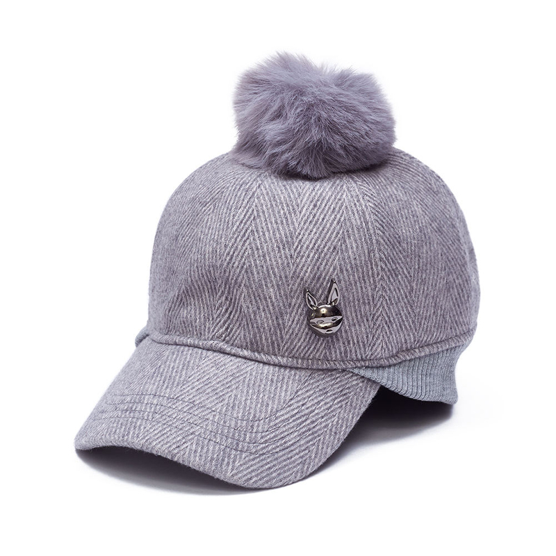 Autumn New 3D Letter Embroidery Baseball Cap Outdoor Windproof Casual Cap with Pom Dobby and Argyle Pattern Oxford Fabric