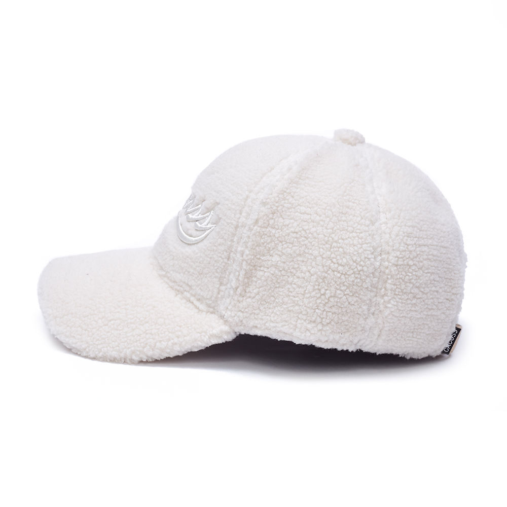 Cotton 5 Panel Hat Baseball Cap Customized Logo Design Winter Warm Fluffy Dad Hats Faux Teddy Fur Baseball Cap for Women