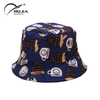 Bulk Custom Logo Summer Children Cotton Animal Print Adjustable Color Bucket Hats for Babies