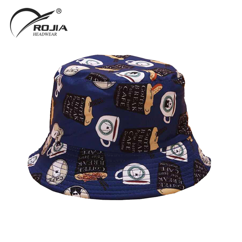 Bulk Custom Logo Summer Children Cotton Animal Print Adjustable Color Bucket Hats for Babies