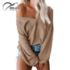 Cheap Custom Chunky Womens Loose Jacquard Oversized Knit Sweater