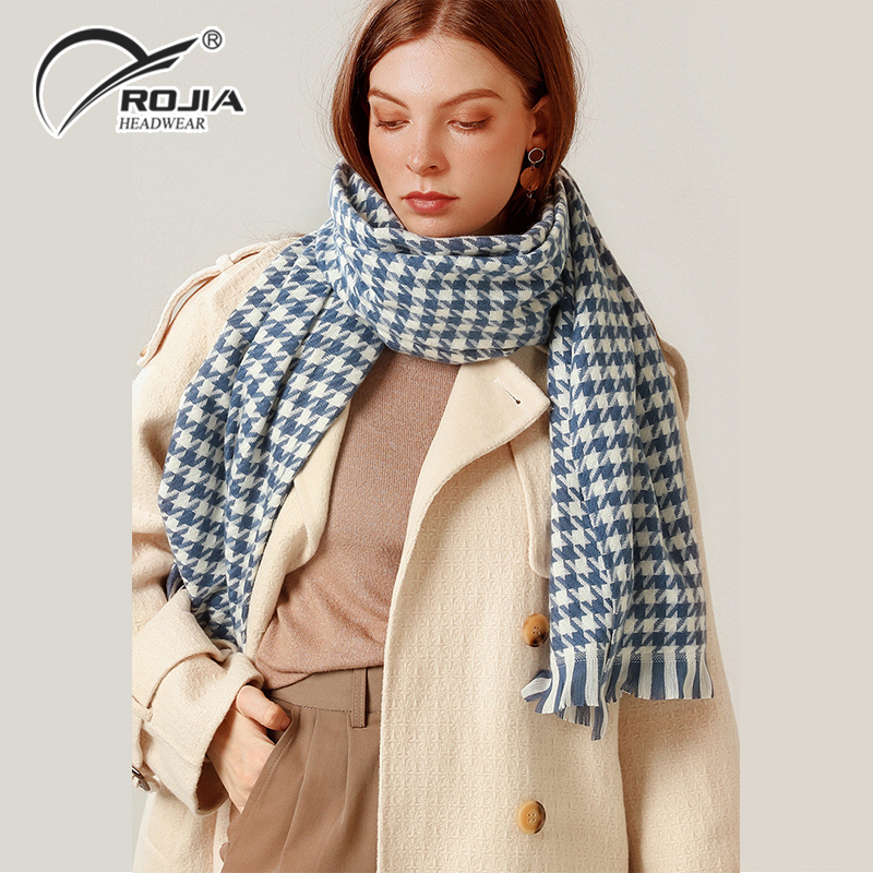 Fashion Stylish Neck Warm Winter Branded Print Cashmere Knitted Shawl Scarfs for Women Warm