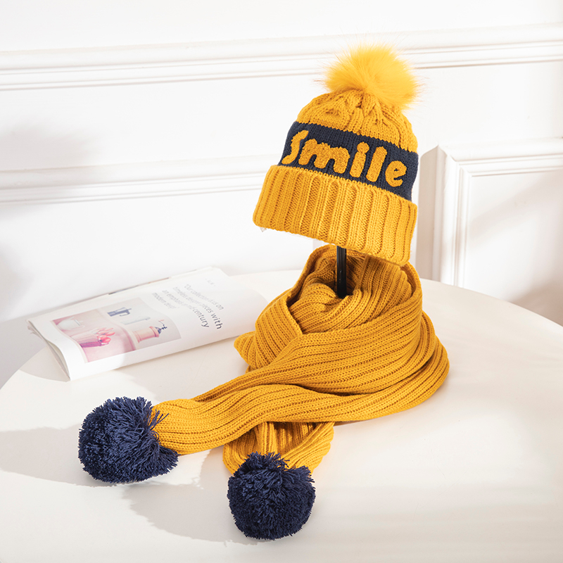 High Quality Fashion Custom Warm Hats Scarf Caps And Oem Knitted Man Beanie Hat Set for Winter
