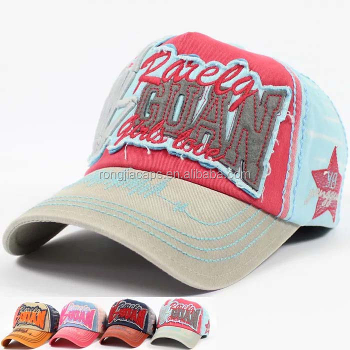 Soft Embroidery Sports Hat Patch Stone Wash Worn Out Baseball Cap Boys Caps with Custom Logo