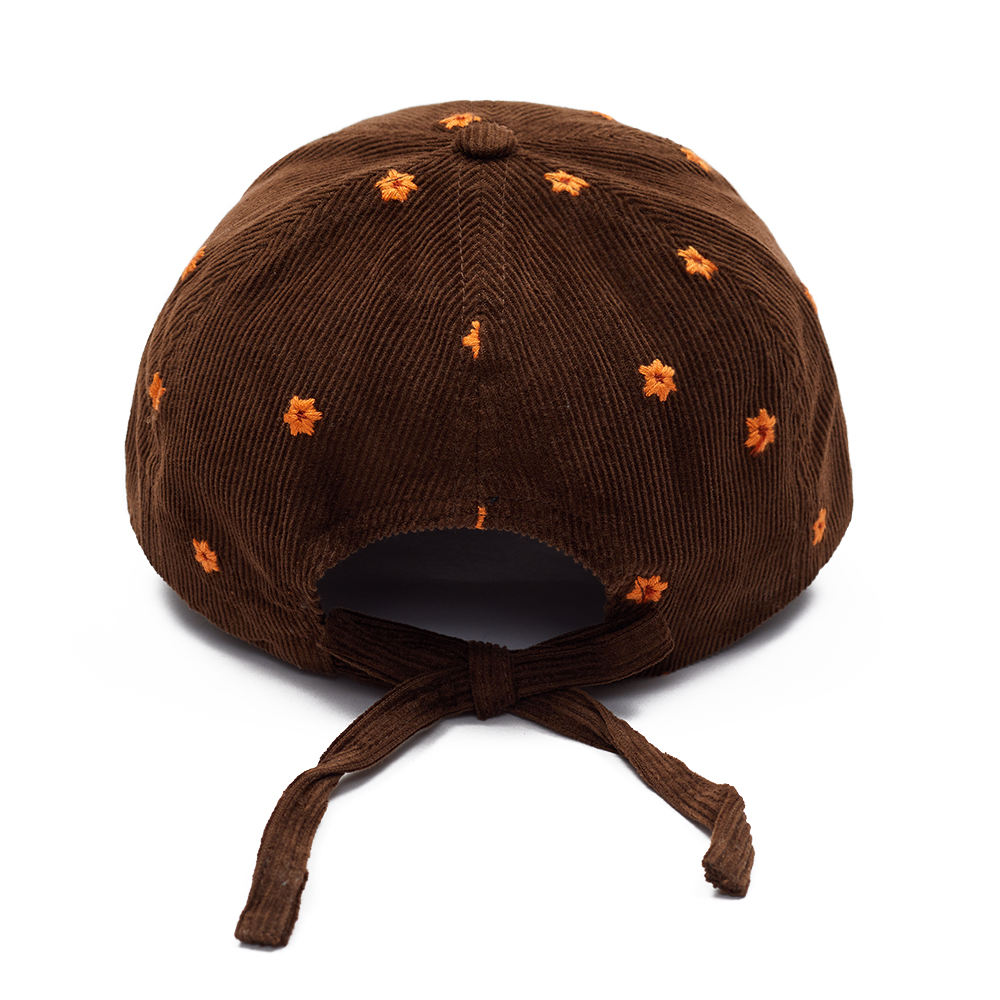 Vintage Corduroy 3D Letter Embroidered Baseball Cap Personalized Soft Top Corduroy Curved Brim Baseball Cap