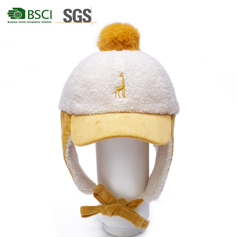 Winter Baby Thickened Children's Suede Fluffy Ball Hats Kids Warm Cold Protection Boy Hat