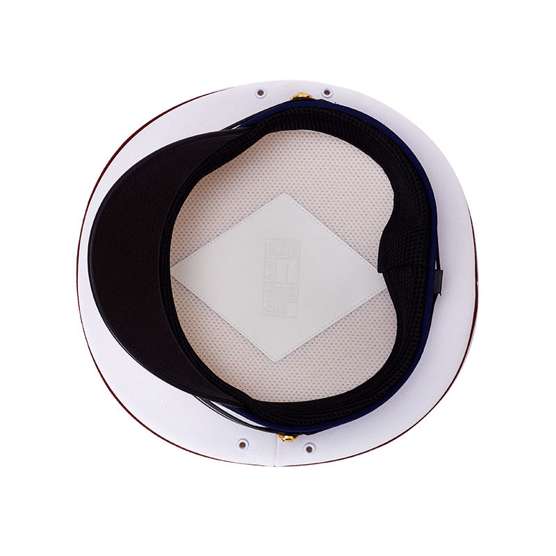 Customized White Blue Scottish Hat Cotton Sea Captain Cap skipper Hat Tactical Sailor Hat Unisex Uniform Wear Peaked Cap