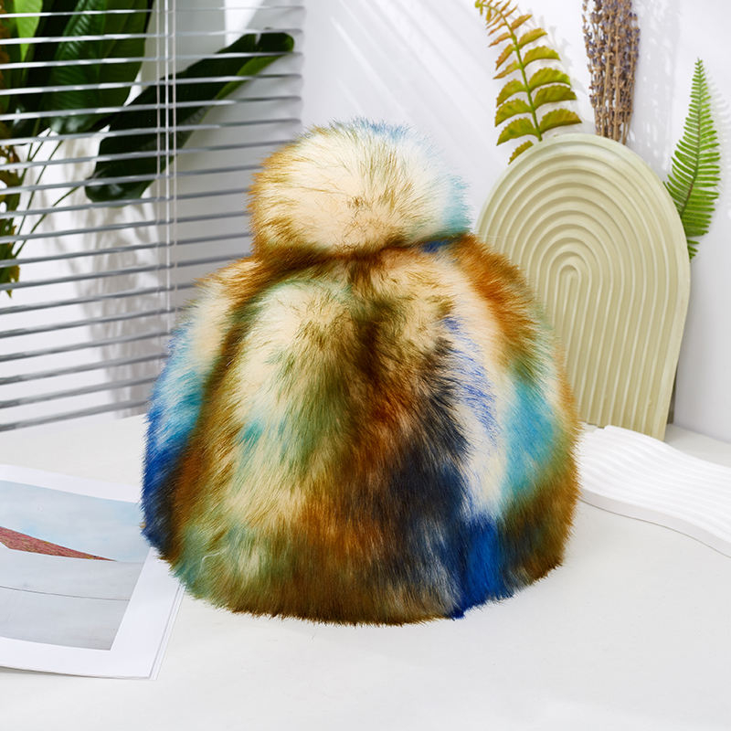 Winter Women Mink Fur Hats Real fox Fur Pom Pom Hats Wholesale