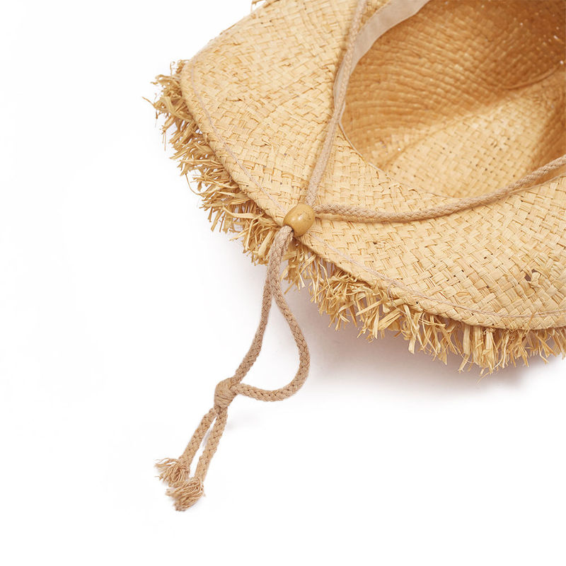 Custom Personalized Hand Woven Summer Wide Brim Surf Beach Hat American Flag Logo Large Brim Lifeguard Hollow Straw Hat for Men