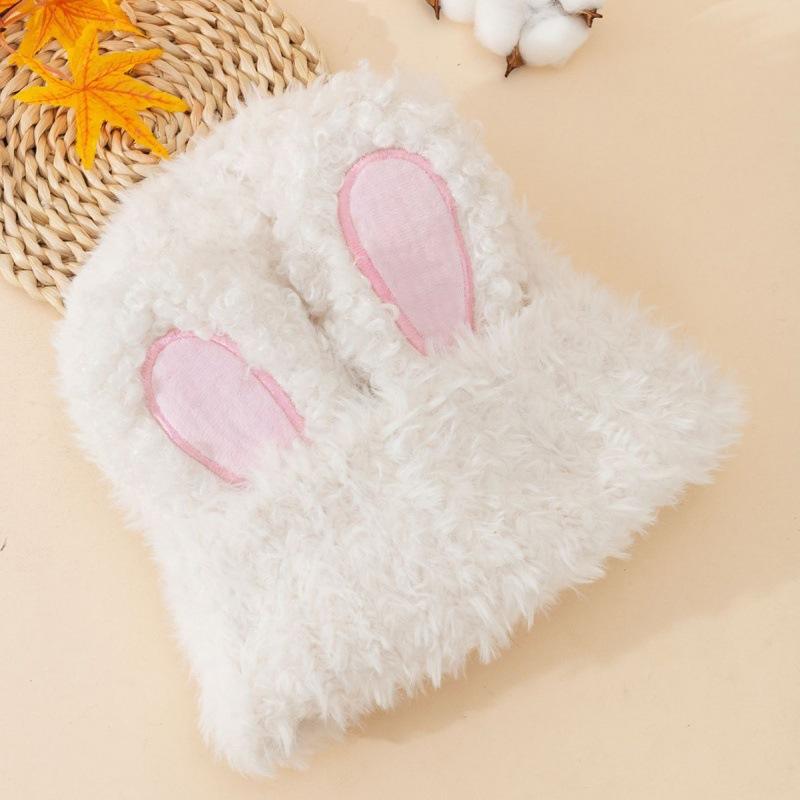 Autumn and Winter New Fashion Cute and Sweet Thickened Warm Rabbit Ear Hat Plush Cold-proof Versatile Ear protection Knitted Hat