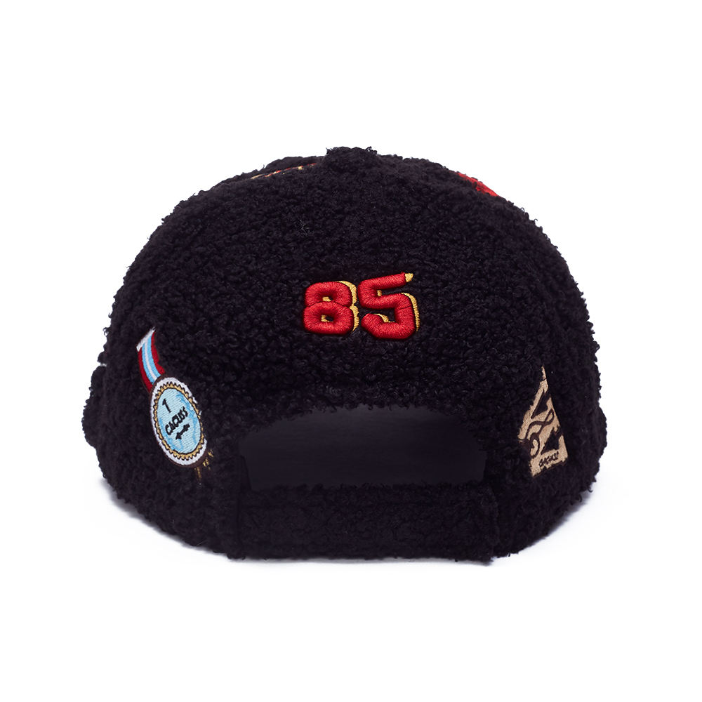 Customizable 6-Panel Oxford Fabric Baseball Cap Fitted Sport Hat with Embroidered Dot & Fruit Pattern for Men & Women