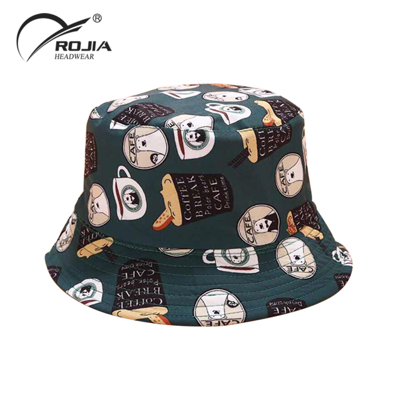 Bulk Custom Logo Summer Children Cotton Animal Print Adjustable Color Bucket Hats for Babies