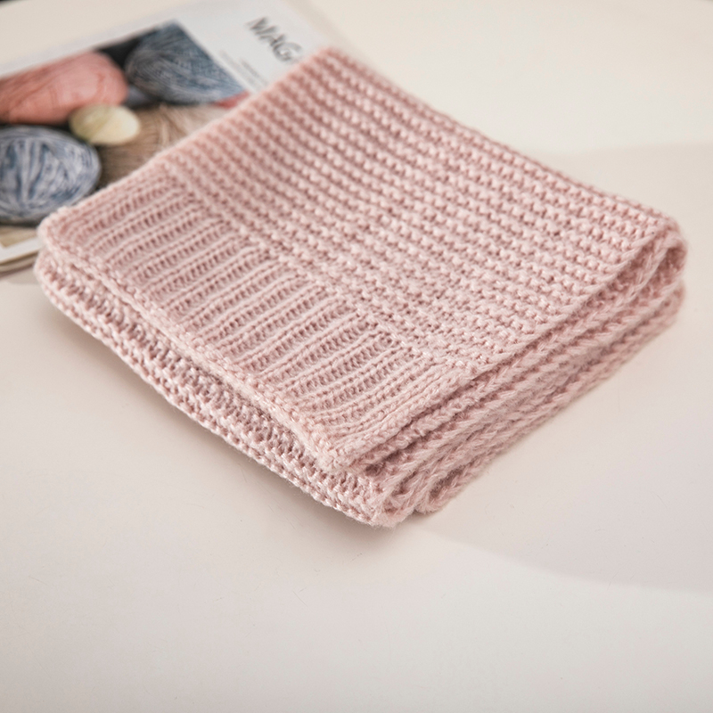 Pink Ventilation Scarf And Hat Sets with POM POM Kids Women Customized Cotton Knitted Warm Winter Hat And Scarf Set Women