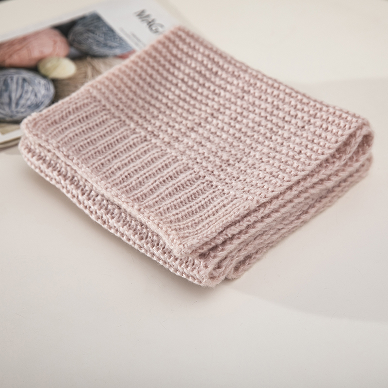 Pink Ventilation Scarf And Hat Sets with POM POM Kids Women Customized Cotton Knitted Warm Winter Hat And Scarf Set Women
