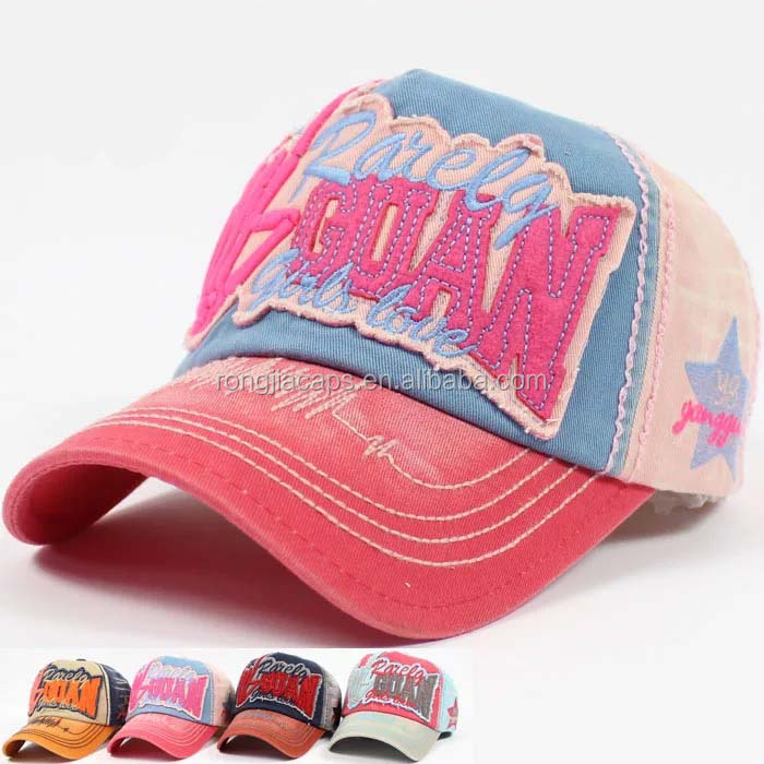 Soft Embroidery Sports Hat Patch Stone Wash Worn Out Baseball Cap Boys Caps with Custom Logo
