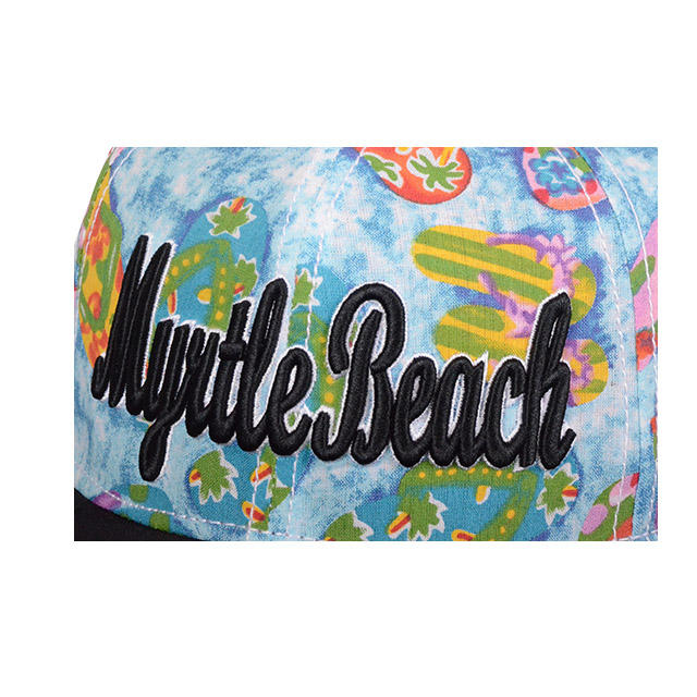 3D Embroidered 5-Panel Hat Flat Bill Printing Cap with Common Fabric Feature