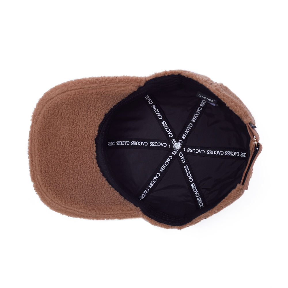 Winter Faux Lamb Wool Fur Baseball Cap Warm Sporty Hats Custom Embroidery