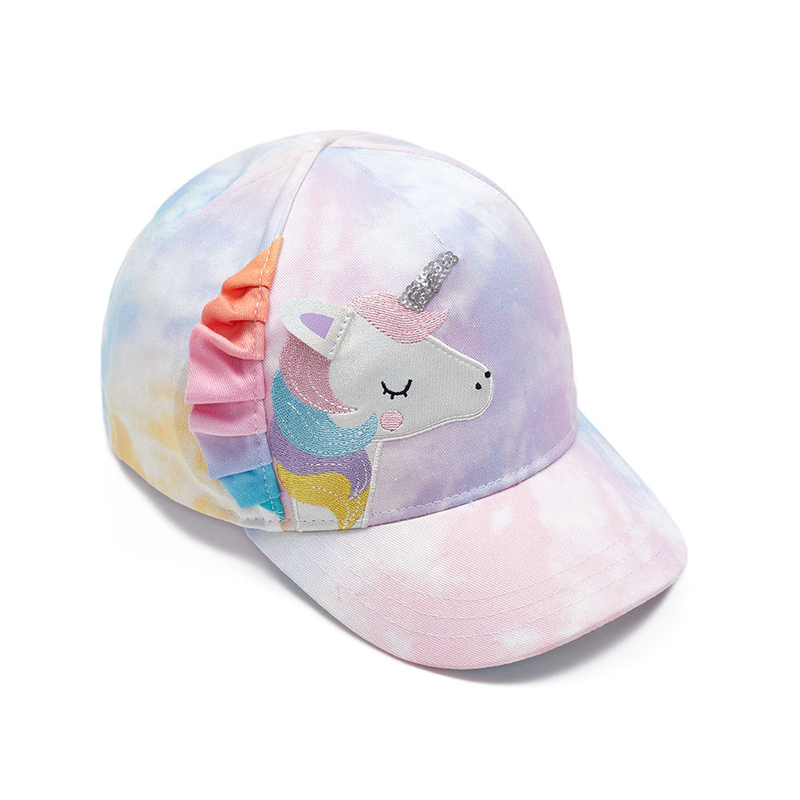 Embroidery Unicorn Rainbow Brim Kids Baseball Cap for Girls Glitter Unicorn Theme Baseball Cap