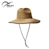 Summer Sunshade Natural Lifeguard Straw Hats Custom Logo Patch Surf Safari Straw Hat