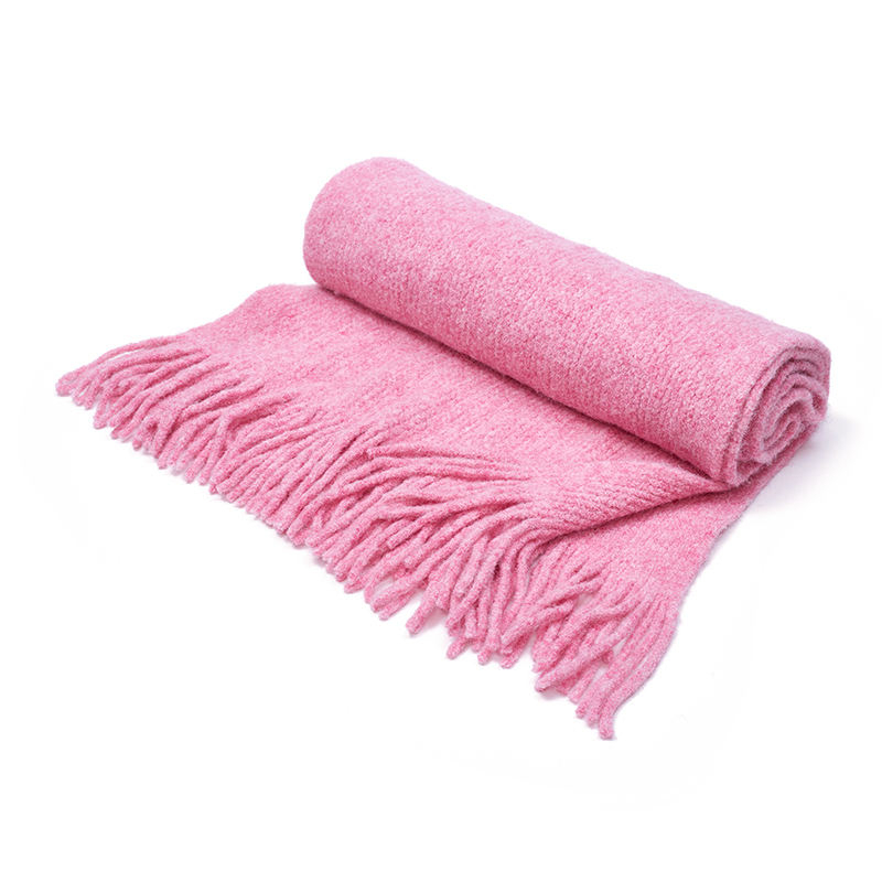 Lady Fashion 100% Cashmere Winter Scarf Warm Long Pure Color Shawl with Dot and Leaf Pattern Digital Printing for Adult Women