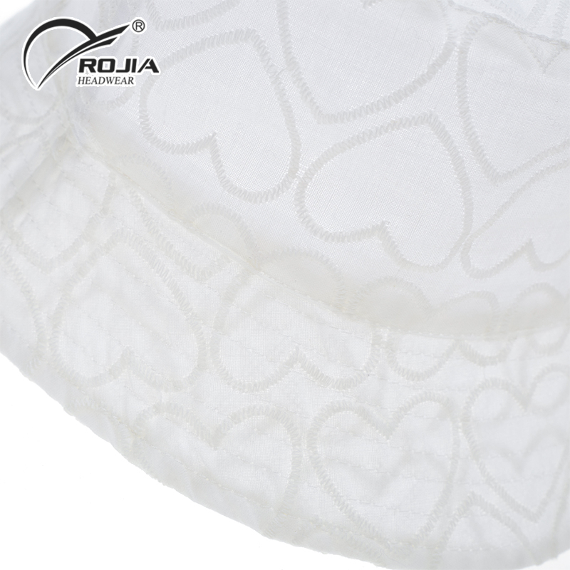Cute Custom Embroidery Logo 100% Cotton Woven Spring Child Kids Ladies Foldable Bucket Hat