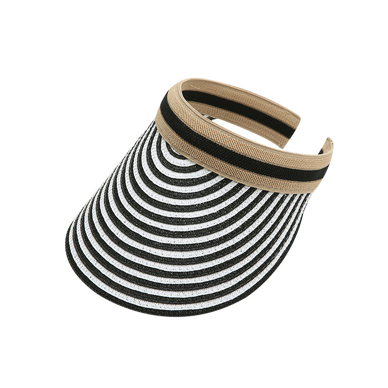 2022 New Style Simplicity Sun Visor Hats UV Protection Big Brim Straw Cap Summer Beach Sunscreen Visor Hat