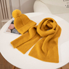 Factory Supply Warm Winter Knit Pom Pom Beanie Hat And Scarf Set, 2-Pieces Winter Knitted Set for Men And Women