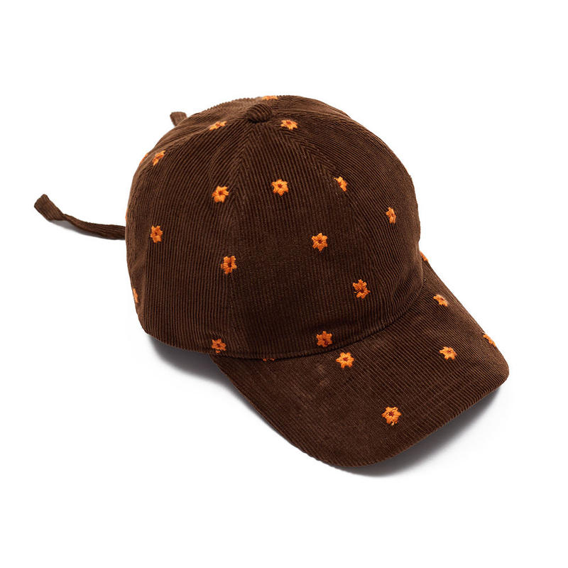 Vintage Corduroy 3D Letter Embroidered Baseball Cap Personalized Soft Top Corduroy Curved Brim Baseball Cap