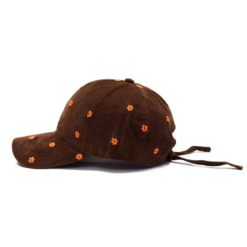 Vintage Corduroy 3D Letter Embroidered Baseball Cap Personalized Soft Top Corduroy Curved Brim Baseball Cap