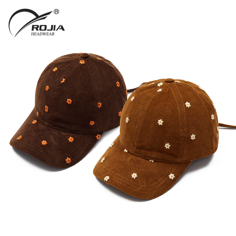 Vintage Corduroy 3D Letter Embroidered Baseball Cap Personalized Soft Top Corduroy Curved Brim Baseball Cap