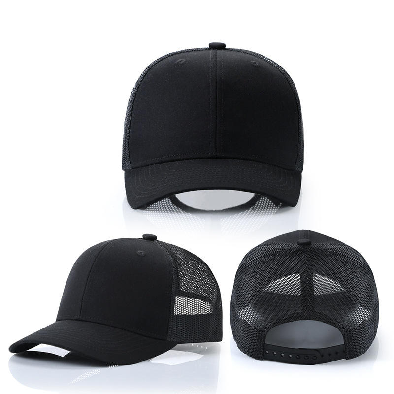 Wholesale Custom Embroidery Logo 5 Panel Polyester Mesh Trucker Hat High Quality Hip Hop Y2K Plush for Man Woman for Beach Wear