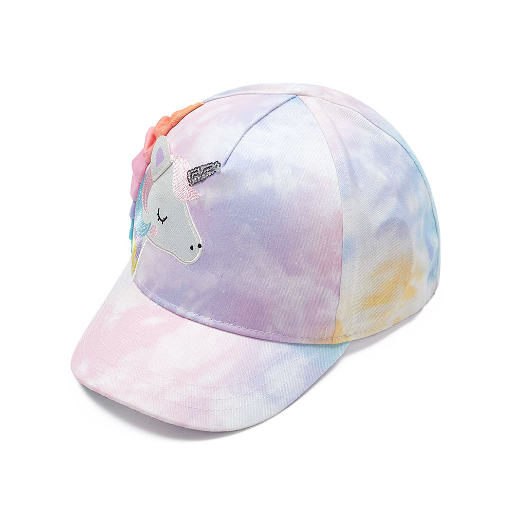 Embroidery Unicorn Rainbow Brim Kids Baseball Cap for Girls Glitter Unicorn Theme Baseball Cap